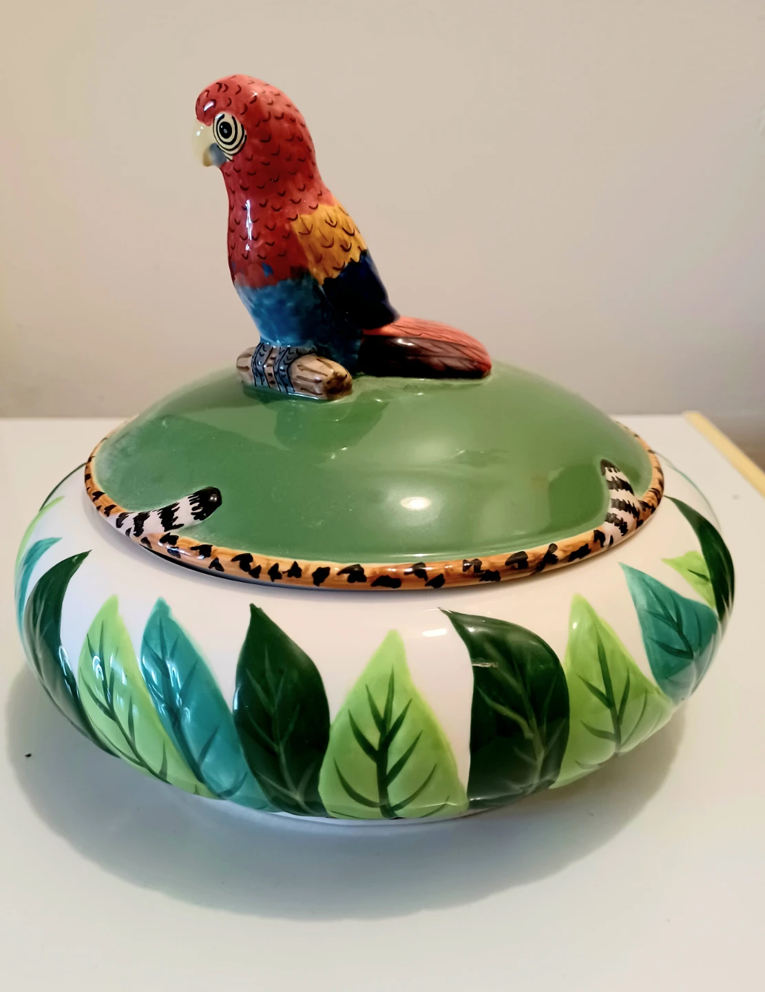 Unique Handpainted Lynn Chase Jungle Jubilee Bowl - photo 2