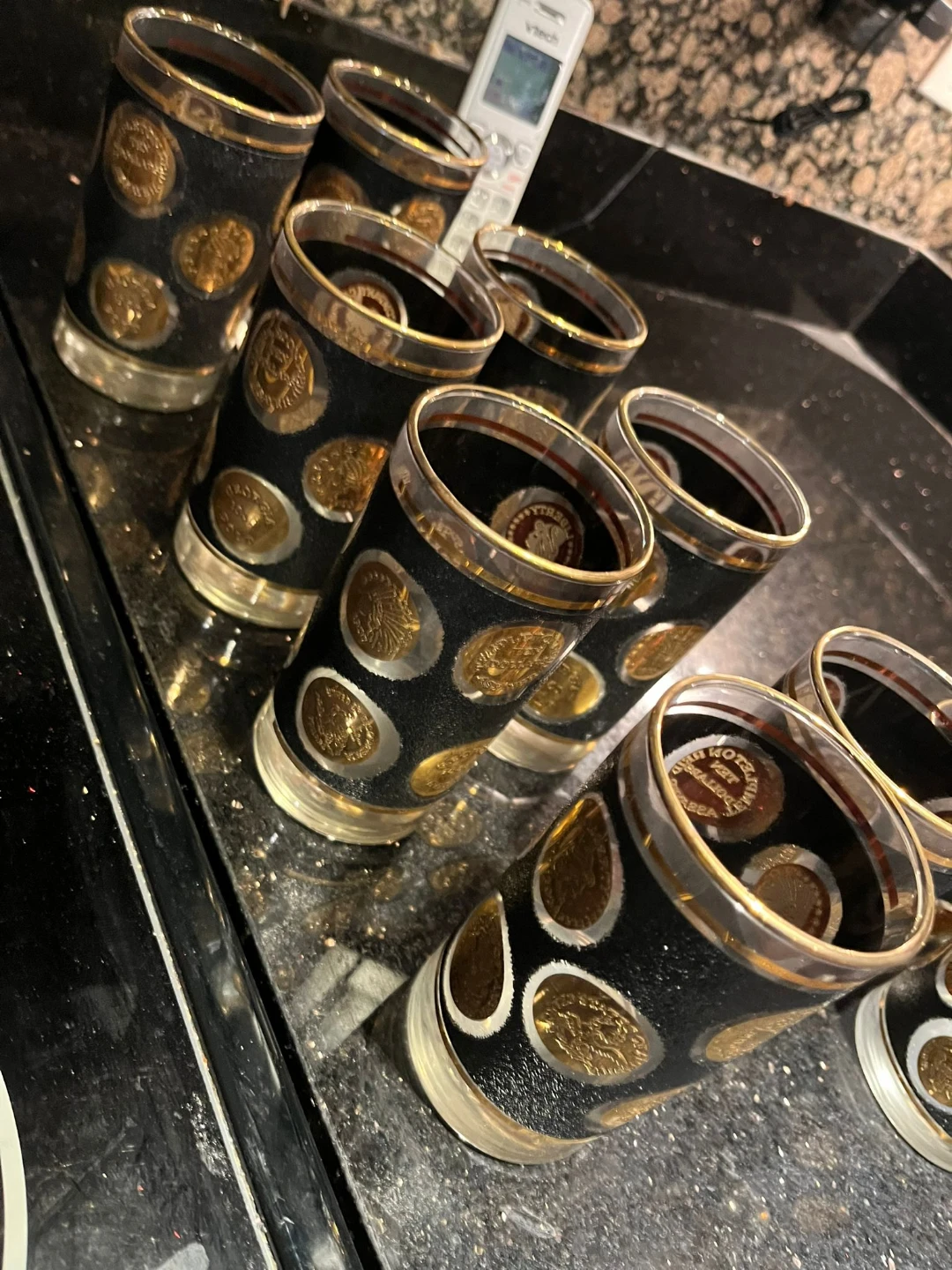 Set of Vintage Gold Coin Glasses - photo 4