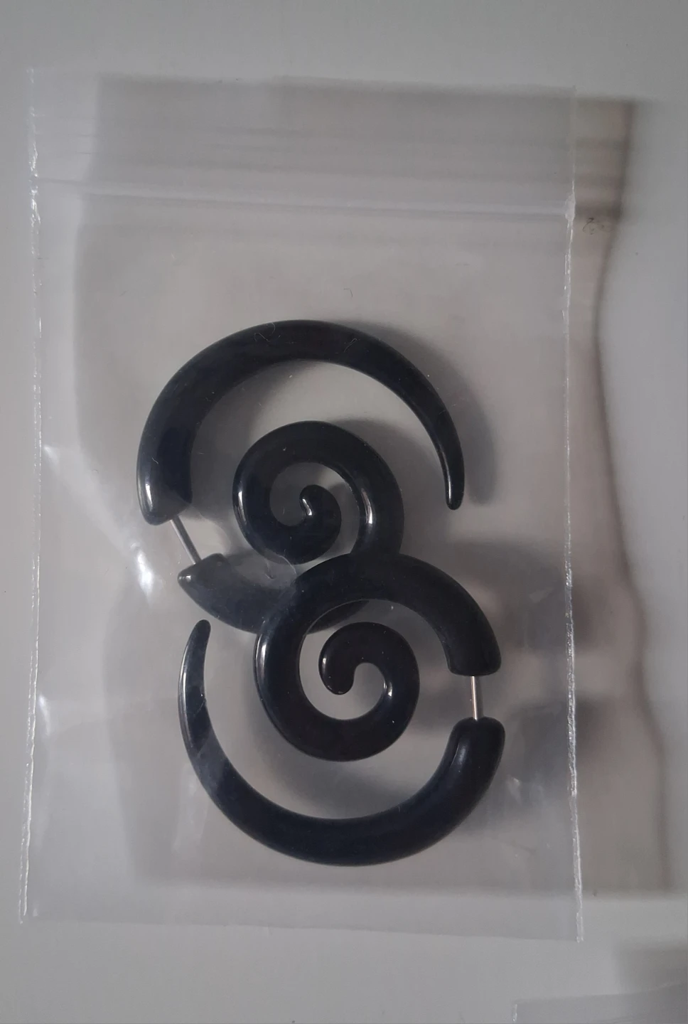 Black Spiral and Wing Fake Ear Gauges - Set of 5 Pairs - photo 2