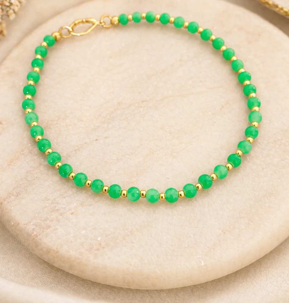 Green Beaded Anklet