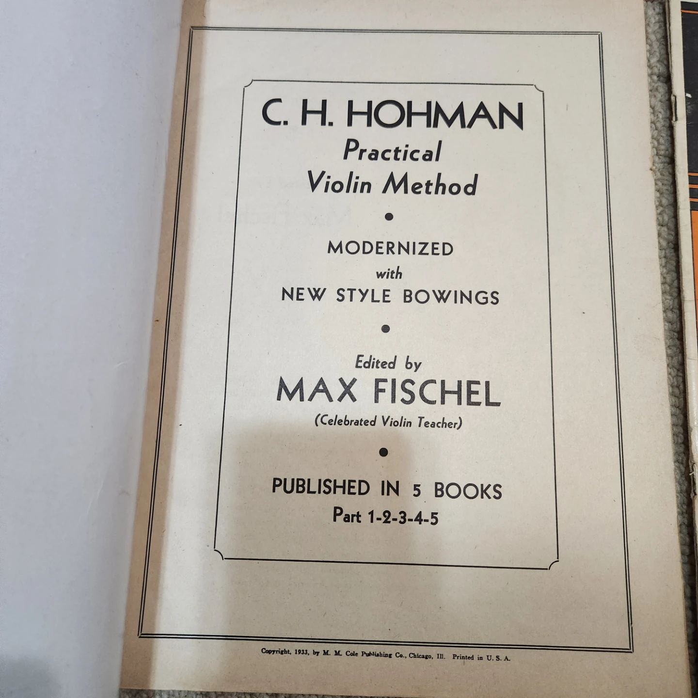 C.H. Hohman Practical Violin Method Books by Max Fischel 1930's - photo 2
