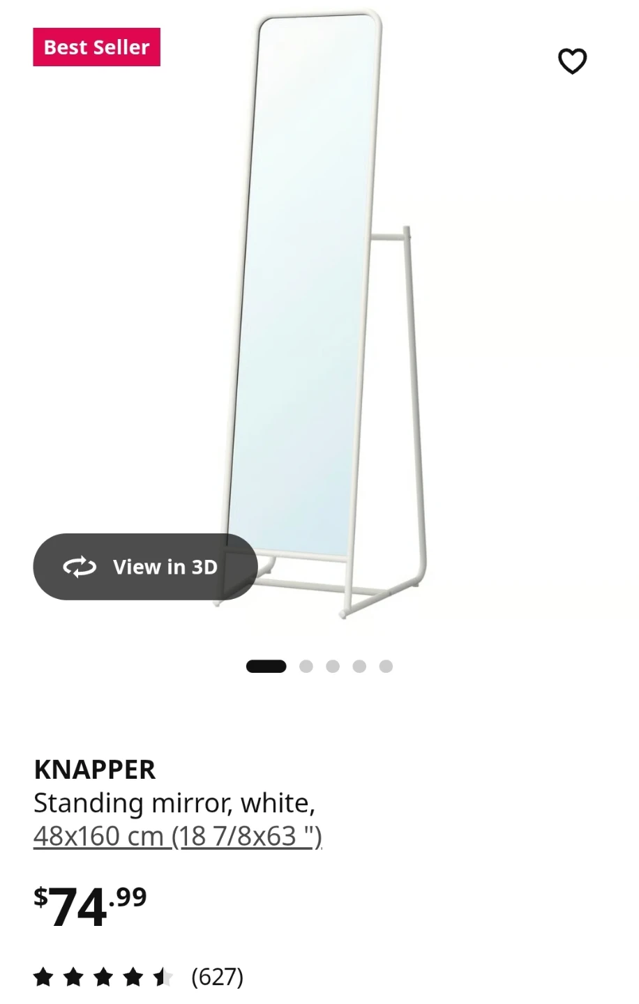 (IKEA KNAPPER) Standing Full Length Mirror - photo 2