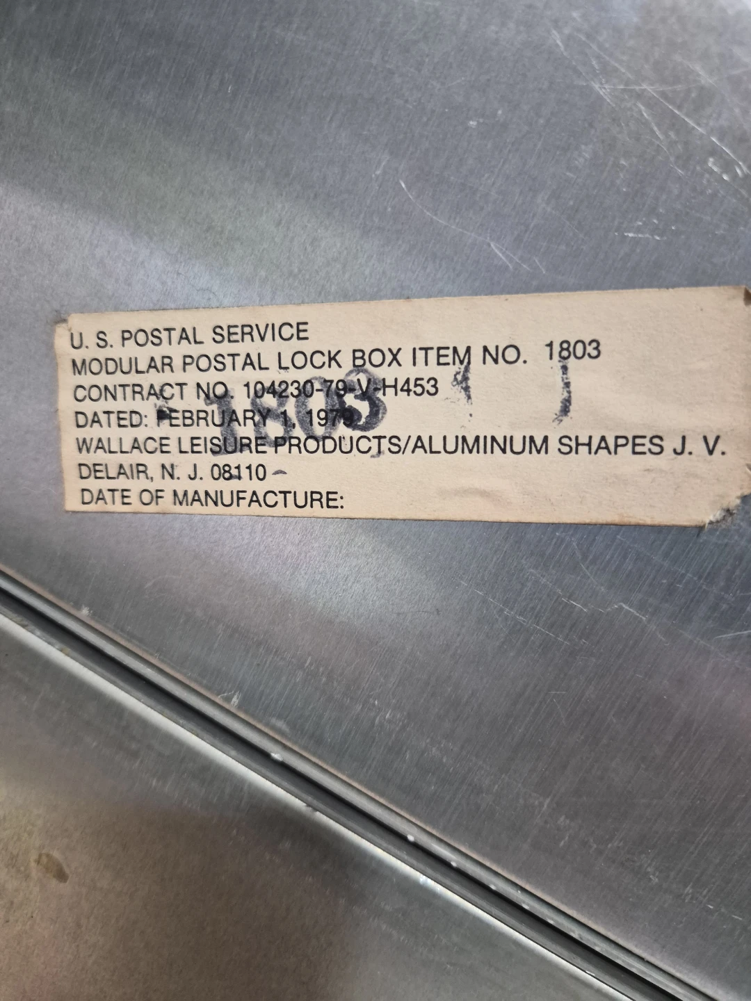 U.S. Postal Service Modular Lock Box - Item 1803 - photo 2