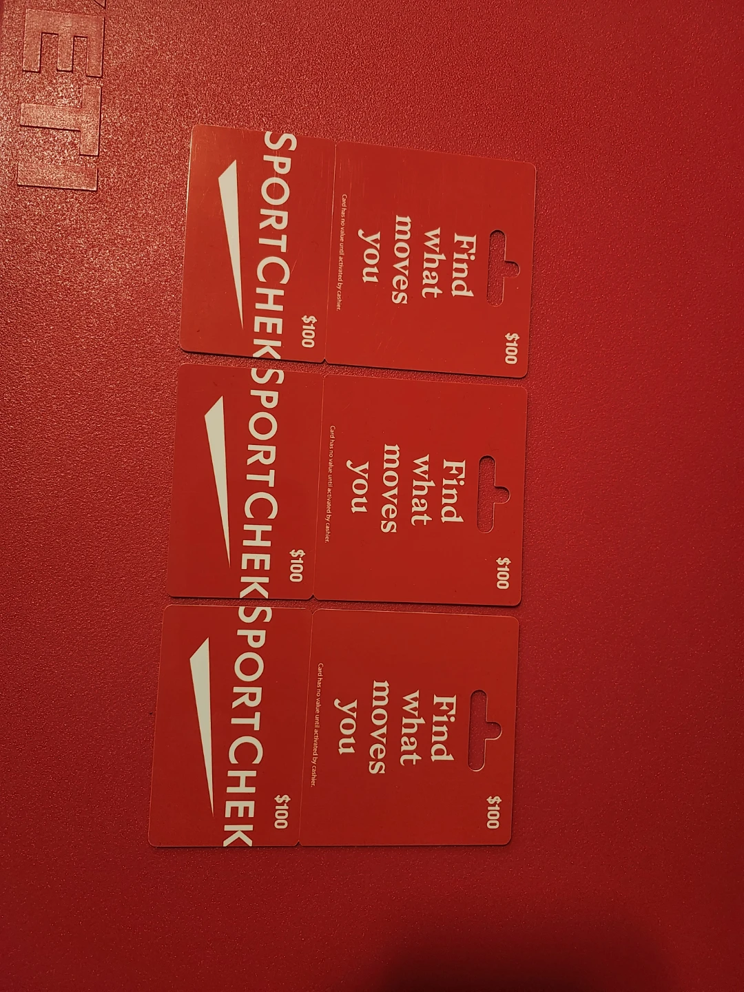 Sport Chek $100 Gift Cards (3x)
