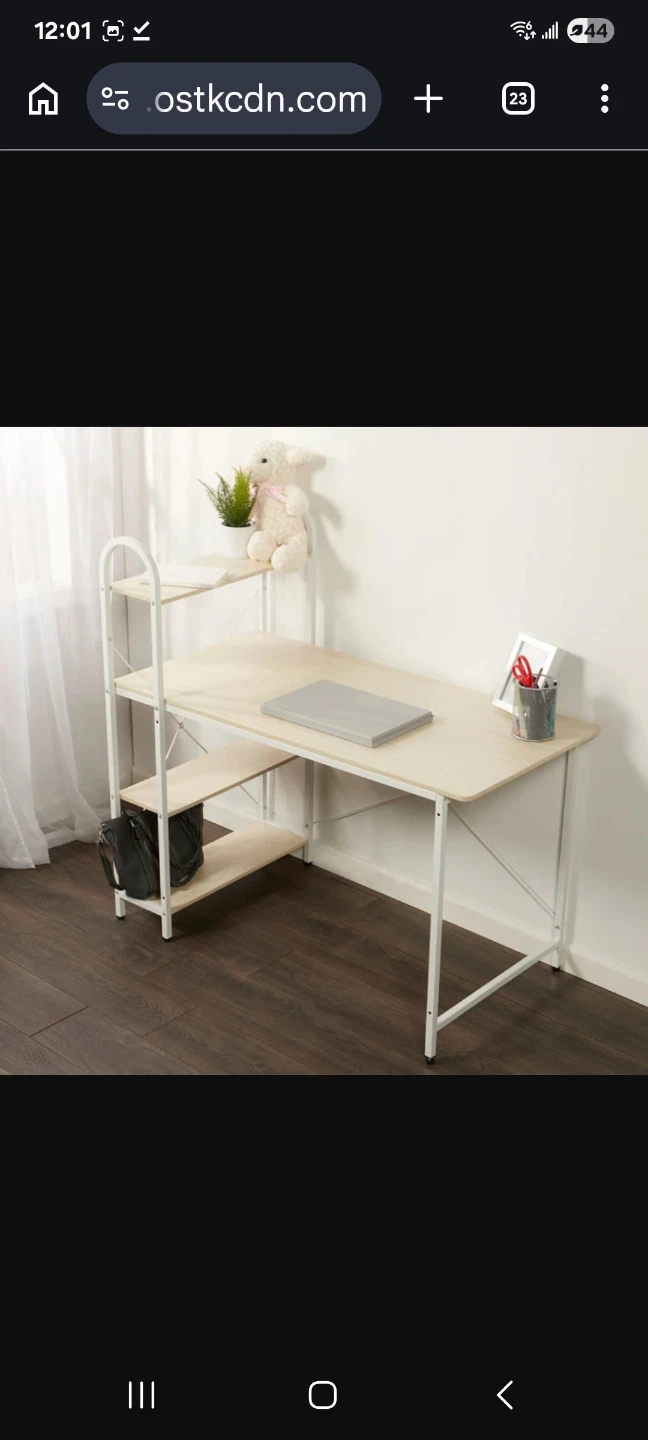 Computer Desk with Shelves - White