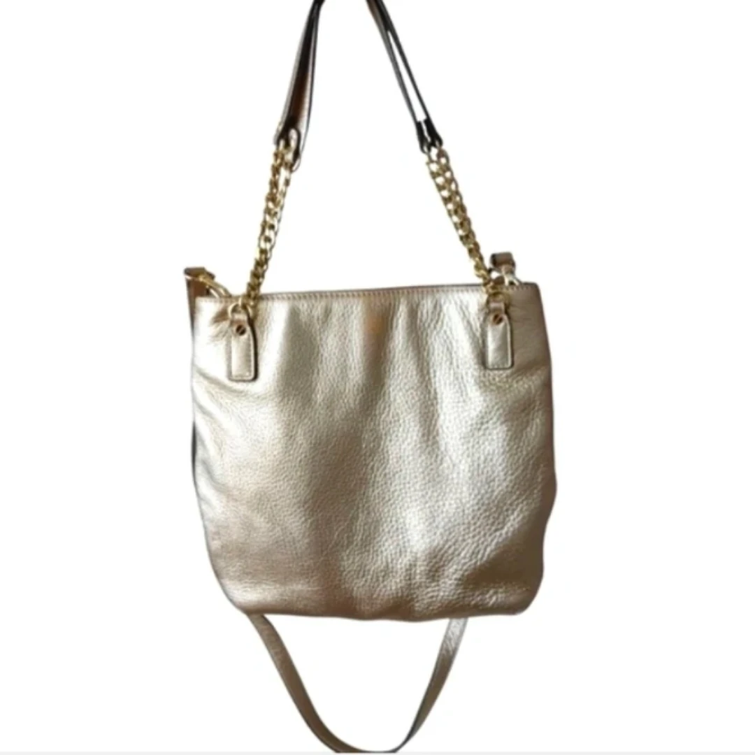 Michael Kors Gold Metallic Leather Shoulder Crossbody Bag - photo 2
