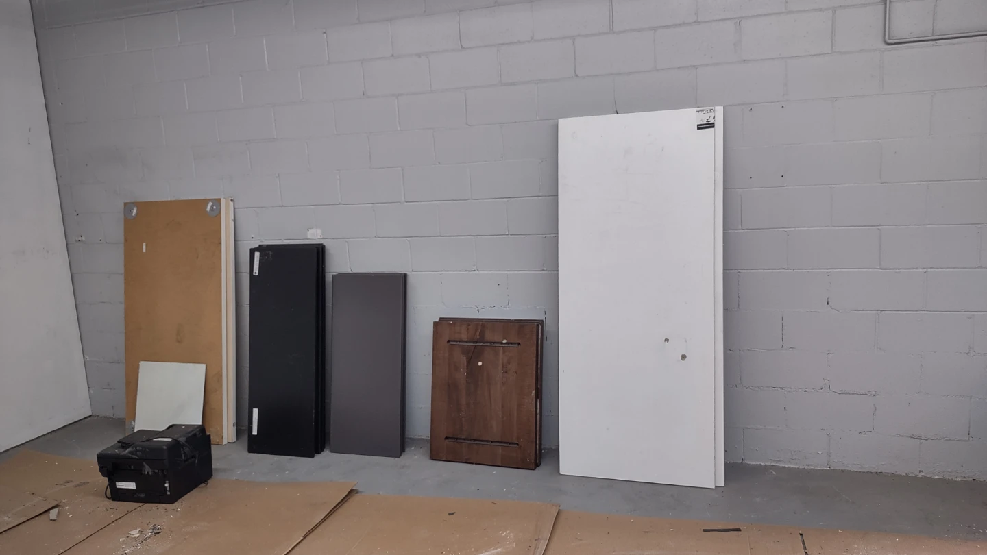 Assorted tabletops and shelving