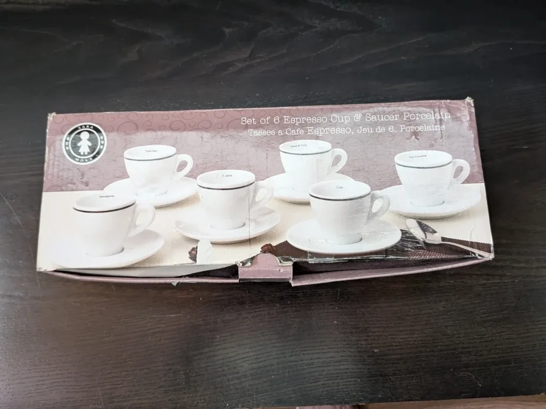 Set of 6 Espresso Cups & Saucers - photo 2