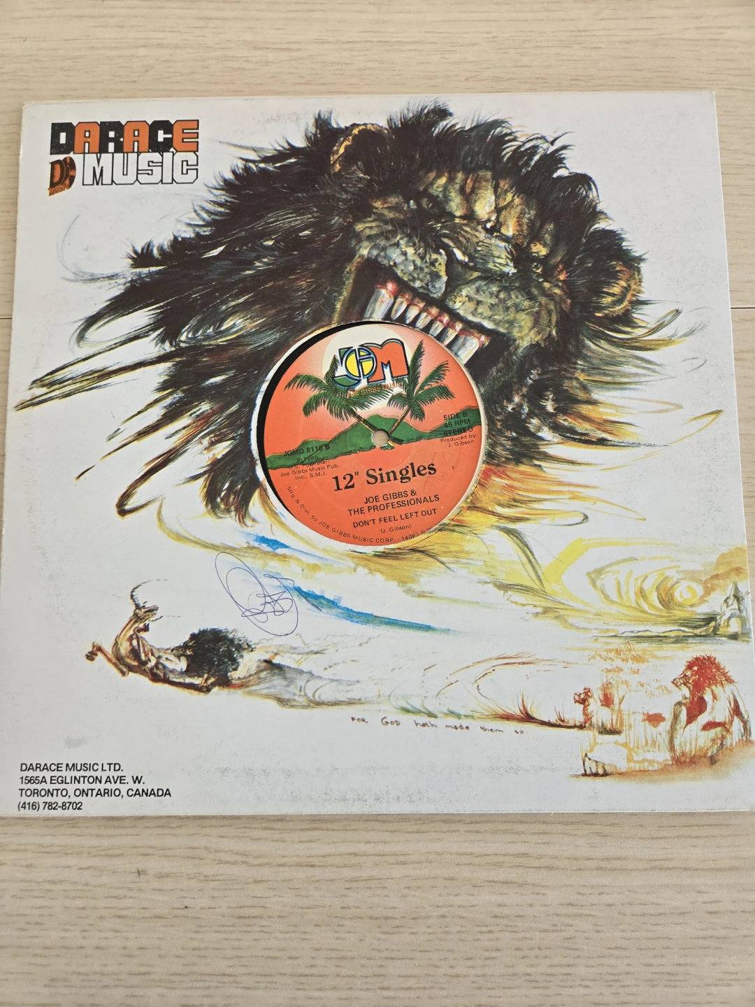 Joe Gibbs & The Professionals Don't Feel Left Out"12" Vinyl