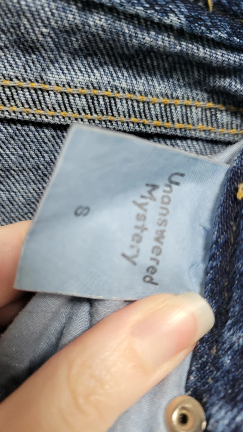 Unanswered Mystery Blue Denim Jeans Size S - photo 3