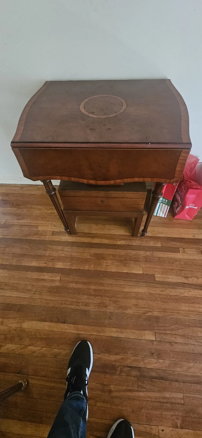 Vintage Wooden Side Table with Drawer
