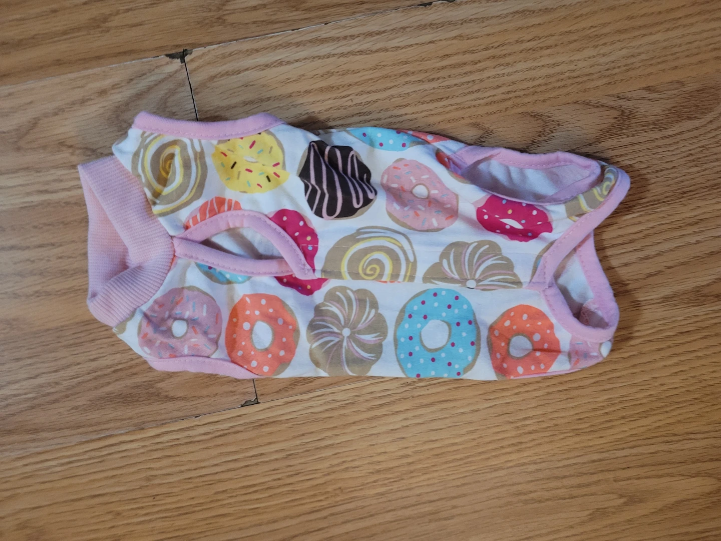 Donut Print Pet Shirt - Pink Trim - photo 2