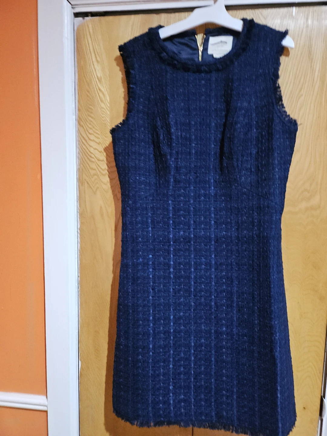 Kate Spade Tweed Sleeveless Dress with Gold Zipper