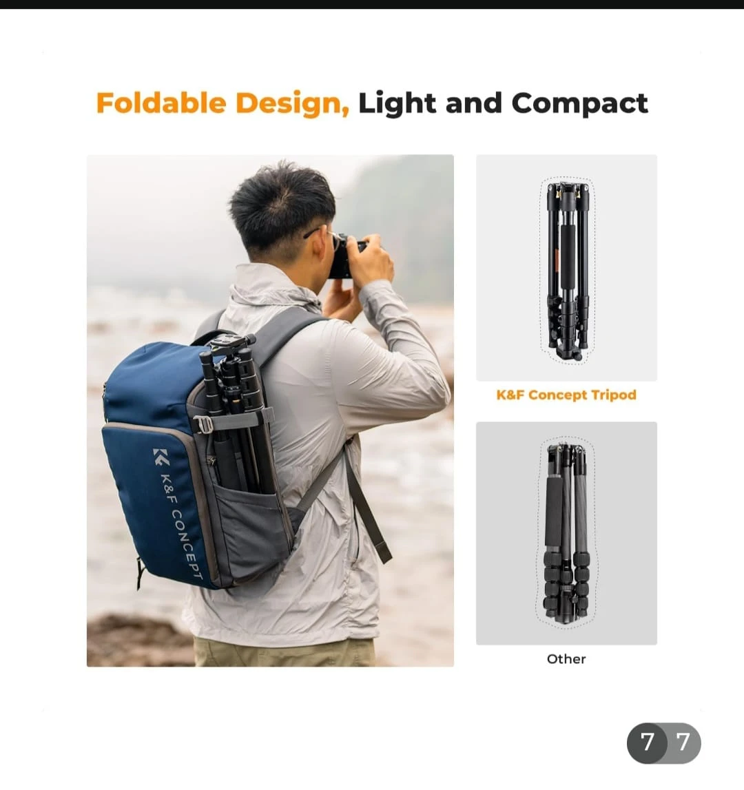 Camera tripod 10 kg capacity 184 max adjustable height - photo 3