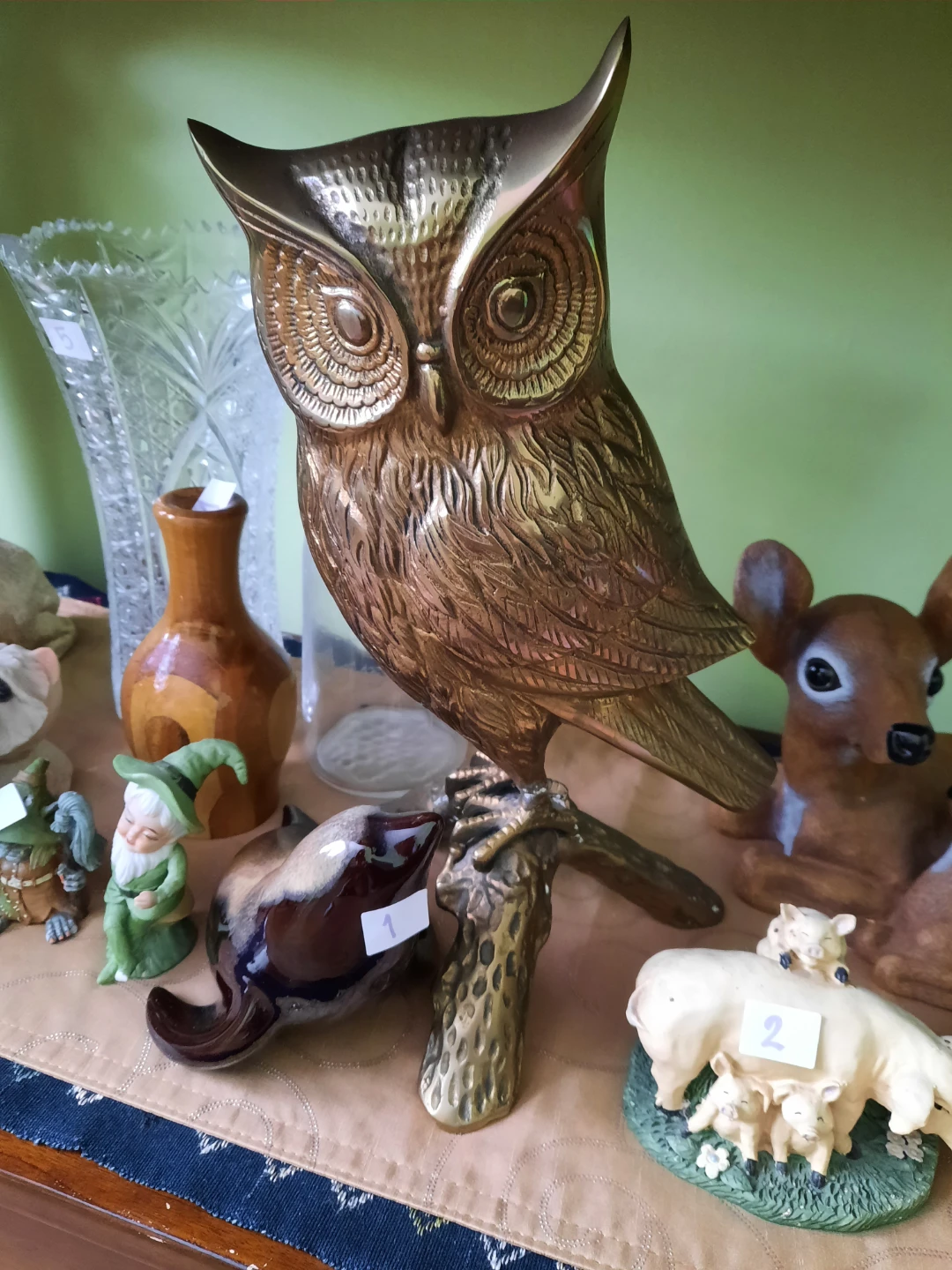 Vintage Brass Owl Figurine