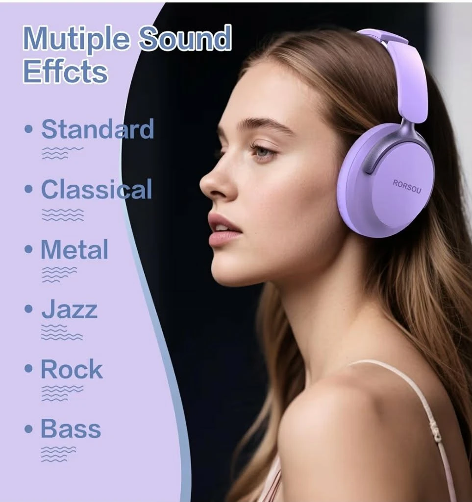New. Rorsou Wireless Headphones - Lavender - photo 5