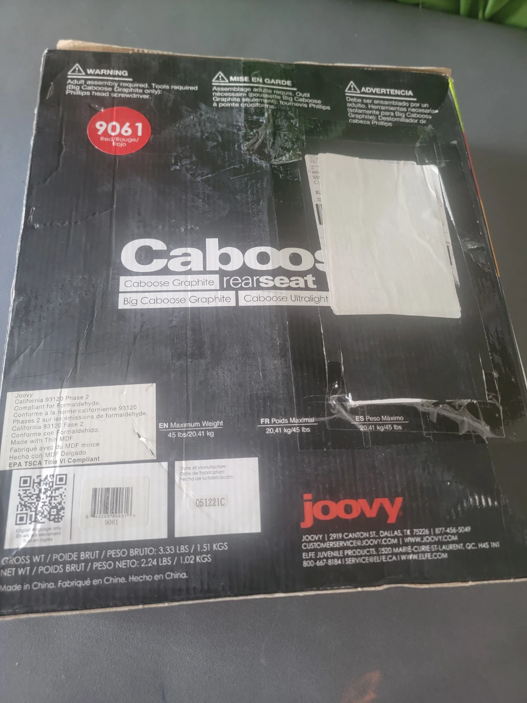Joovy Caboose Graphite Rearseat 9061 - photo 2