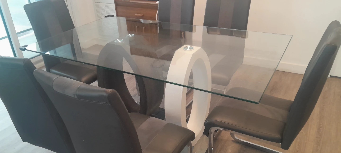 Glass Dining Table with 6 Chairs - photo 3