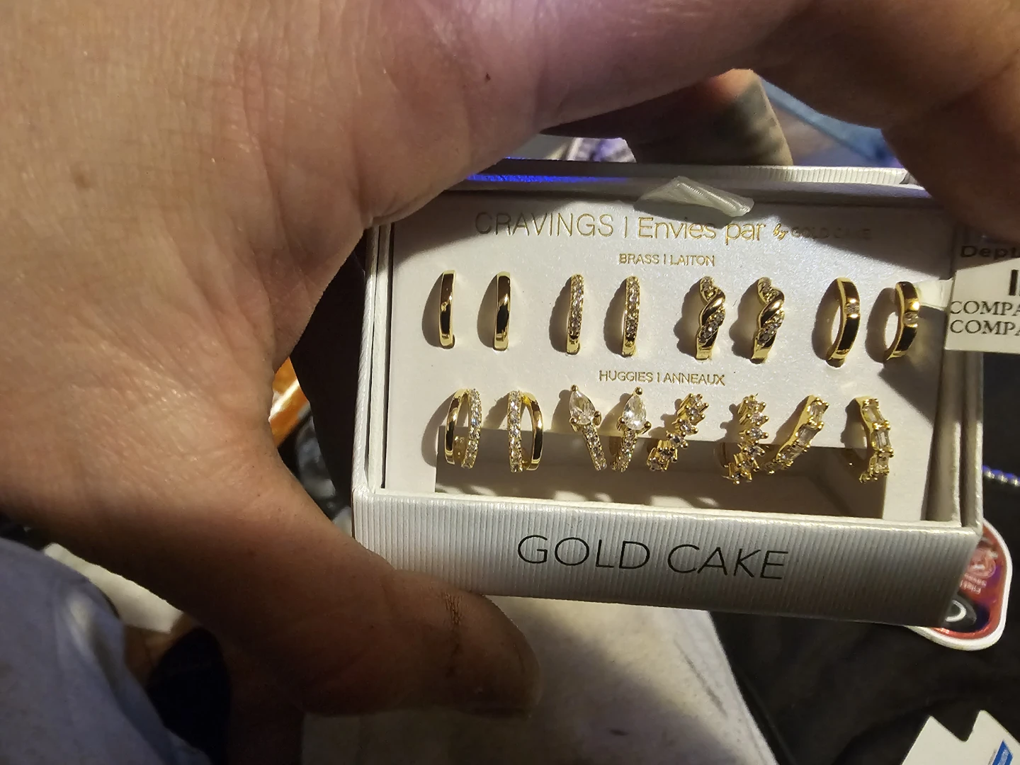 Gold Cake Huggies & Earrings Set