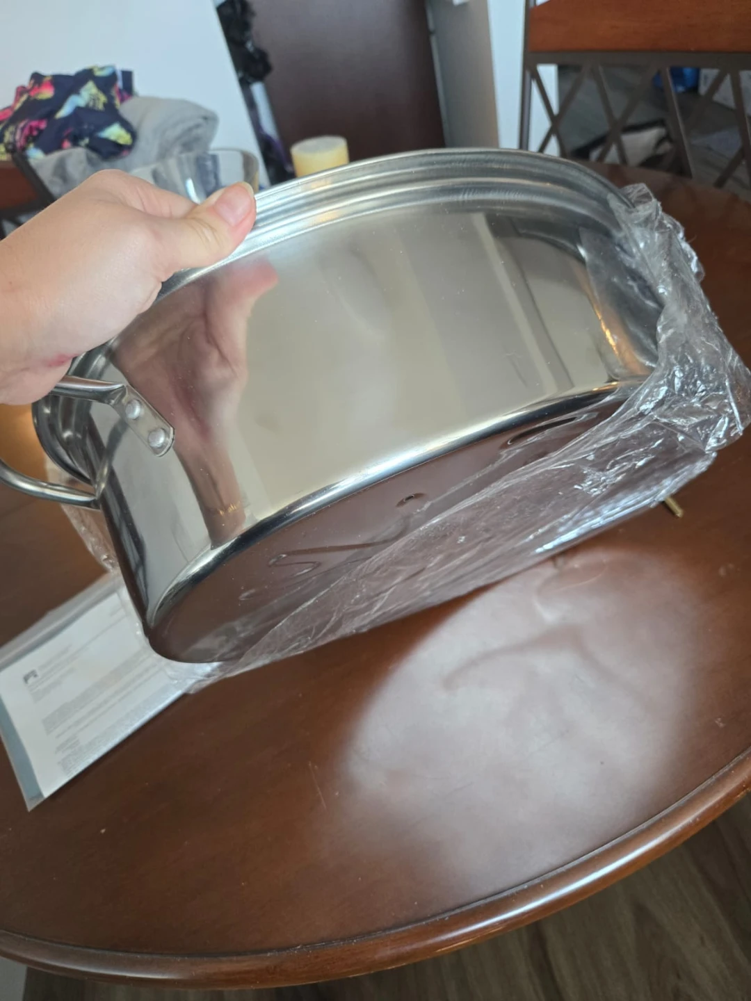 Stainless Steel Oval Roasting Pan with Lid - photo 2