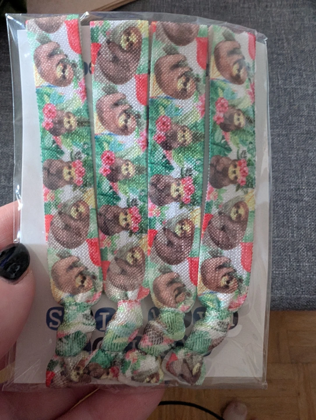Sloth Print Hair Ties (Set of 5)