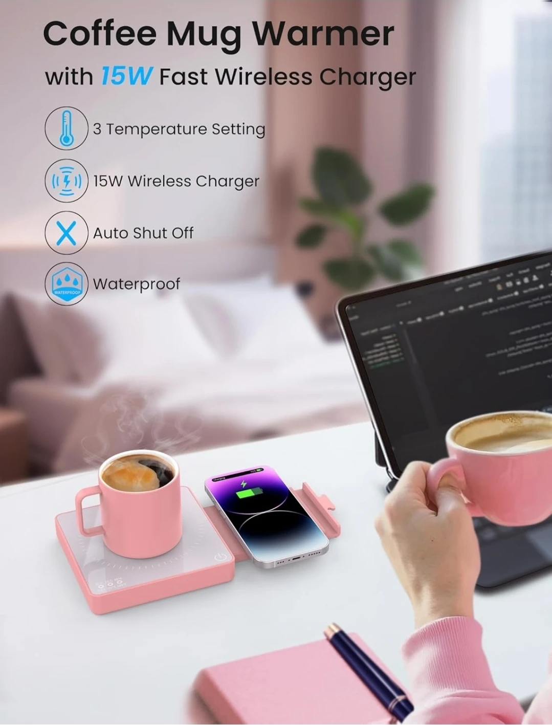 Coffee Mug Warmer with Wireless Charger - photo 2