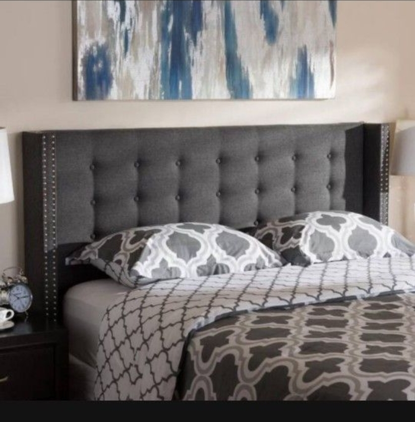 Dark Gray queen Tufted Wingback Headboard(NEW In Box)