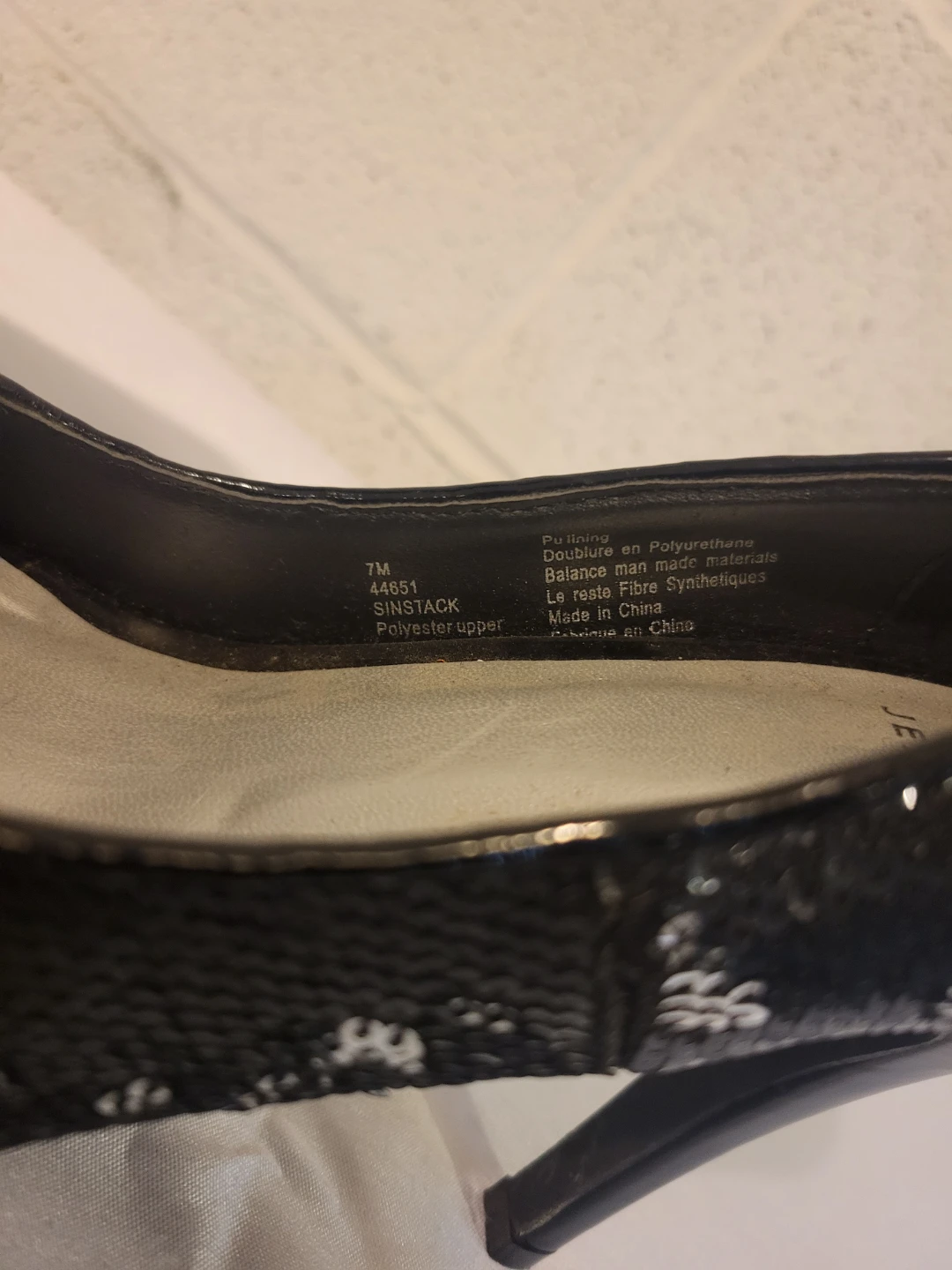 Jessica Simpson Black Sequin Peep-Toe Heels Size 7 - photo 5