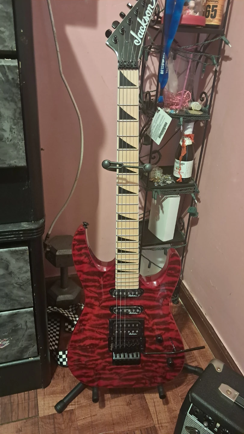 Jackson JS34Q Dinky DKAM Electric Guitar - Transparent Red