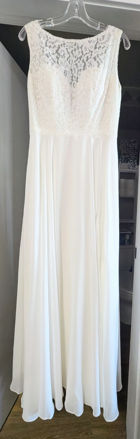 White Lace Wedding/Reception Dress by French Bustle