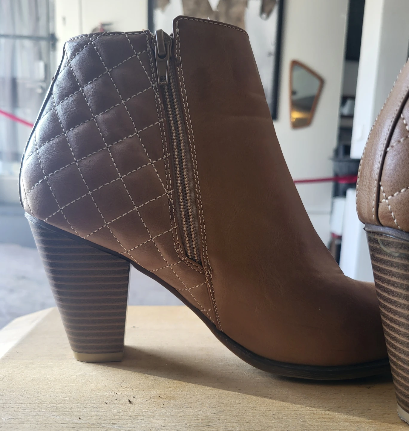 Tan Quilted Ankle Boots - photo 2