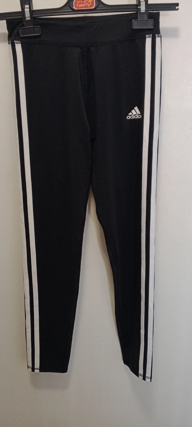 Adidas Black & White Striped Leggings Size L