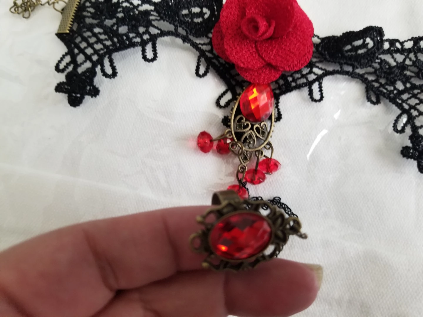 Gothic Lace Bracelet with Ring - photo 2