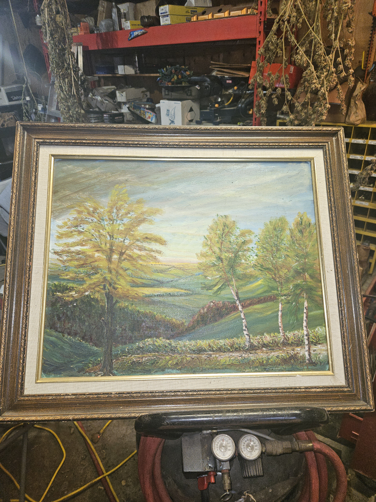 Framed Landscape Oil Painting