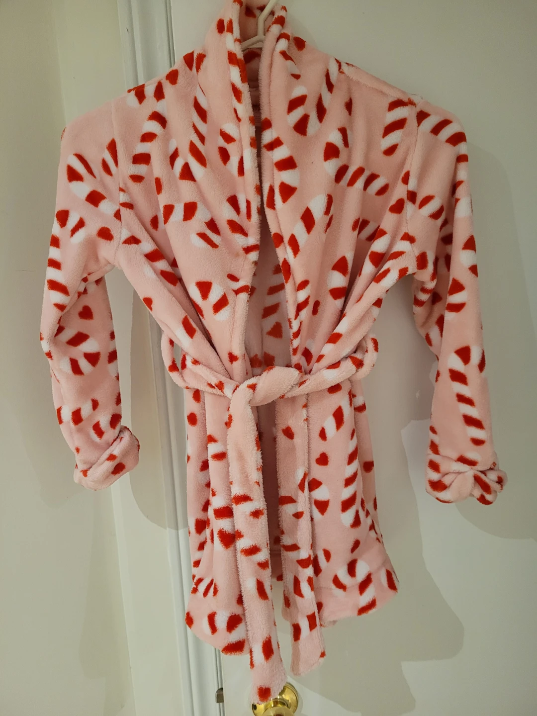 Pink Candy Cane Fleece Robe