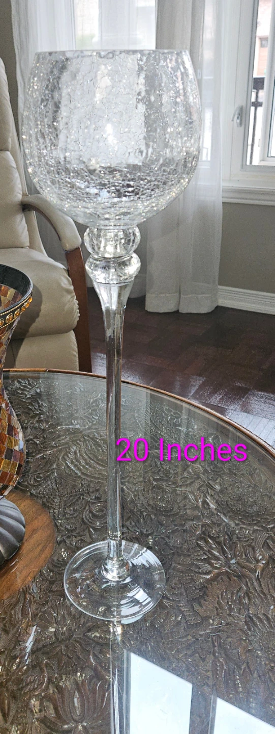 Glass Candle Holders - 12" 16" 20" Tall