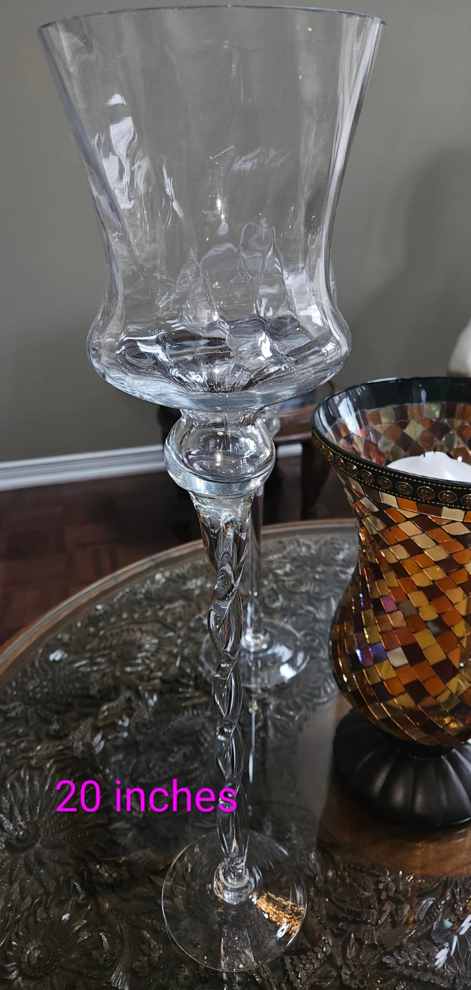 Glass Candle Holders - 12" 16" 20" Tall - photo 2