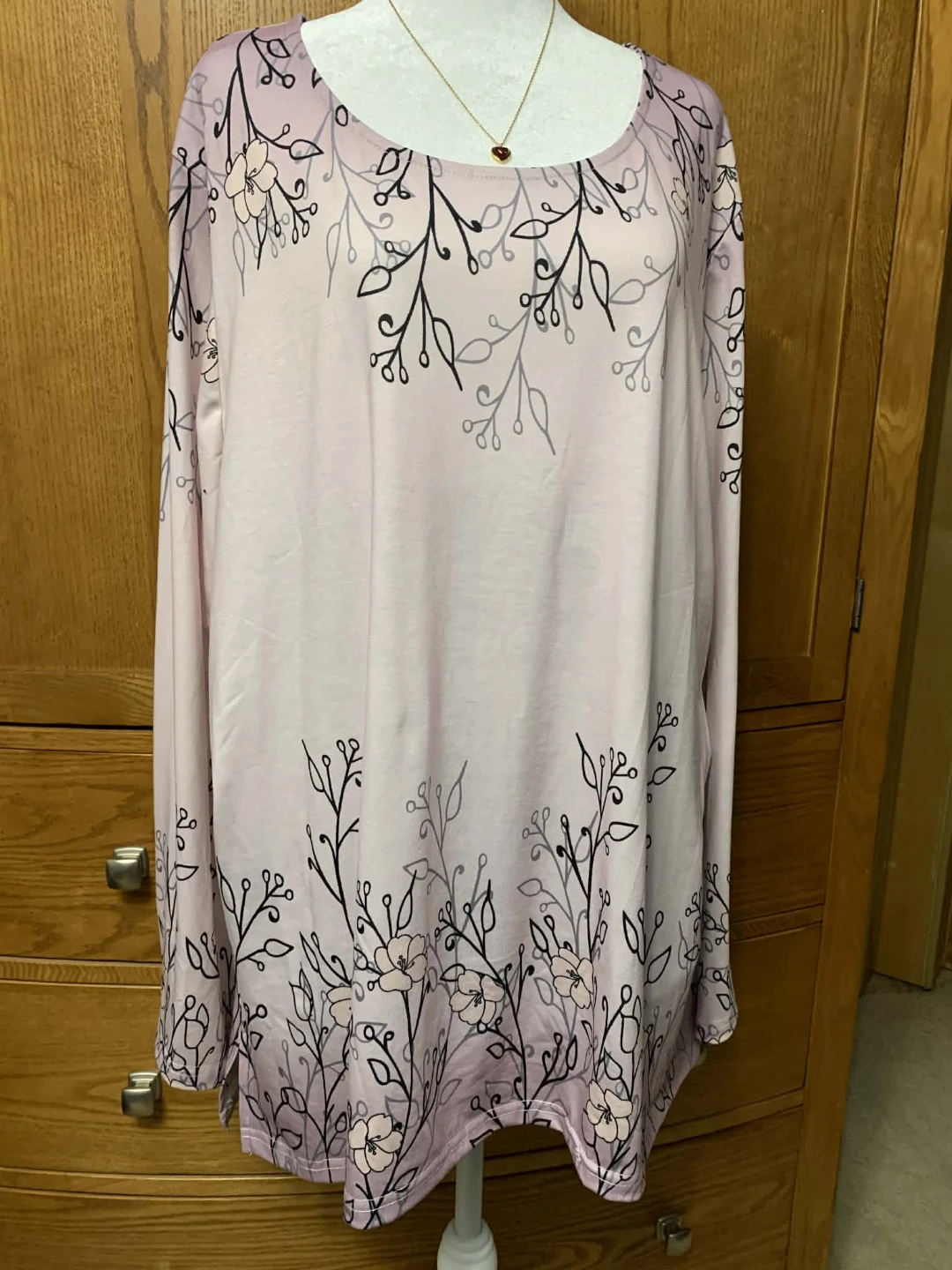 Pink Floral Long Sleeve Top - Size 3XL - photo 2