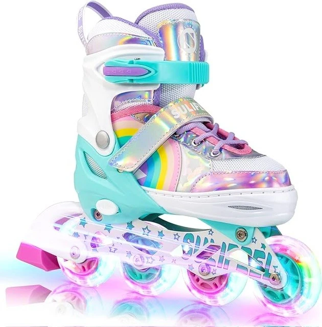 Sulifein Adjustable Inline Skates - Rainbow Unicorn