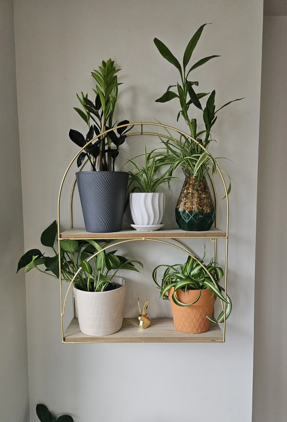 Gold Metal Wall Shelf with Arched Top - photo 2