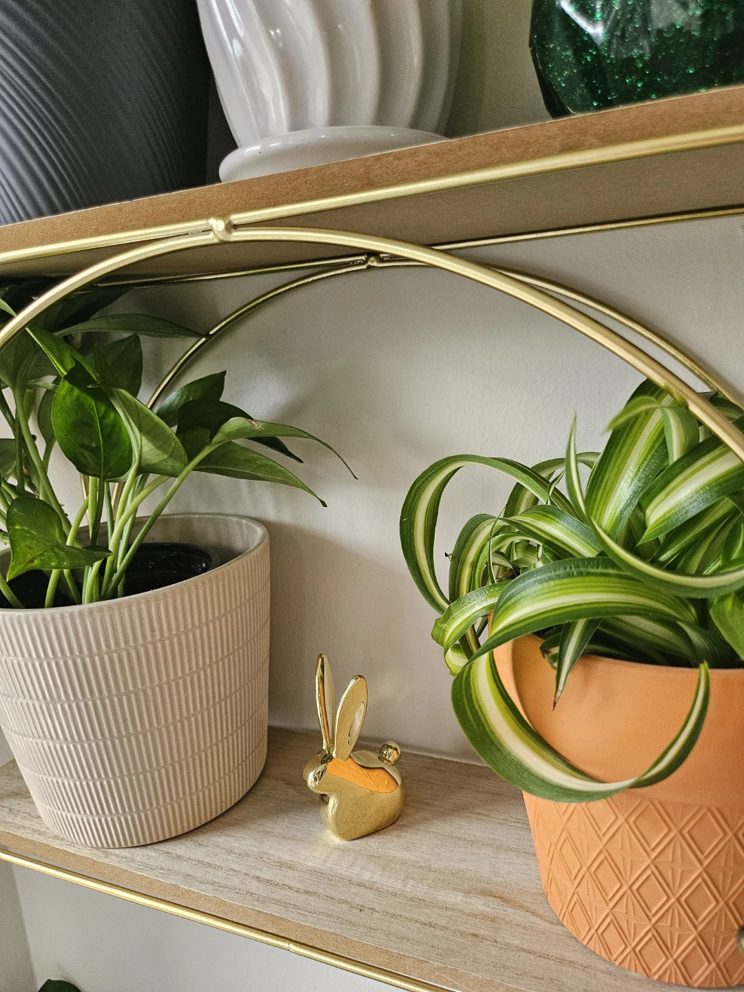 Gold Metal Wall Shelf with Arched Top - photo 3