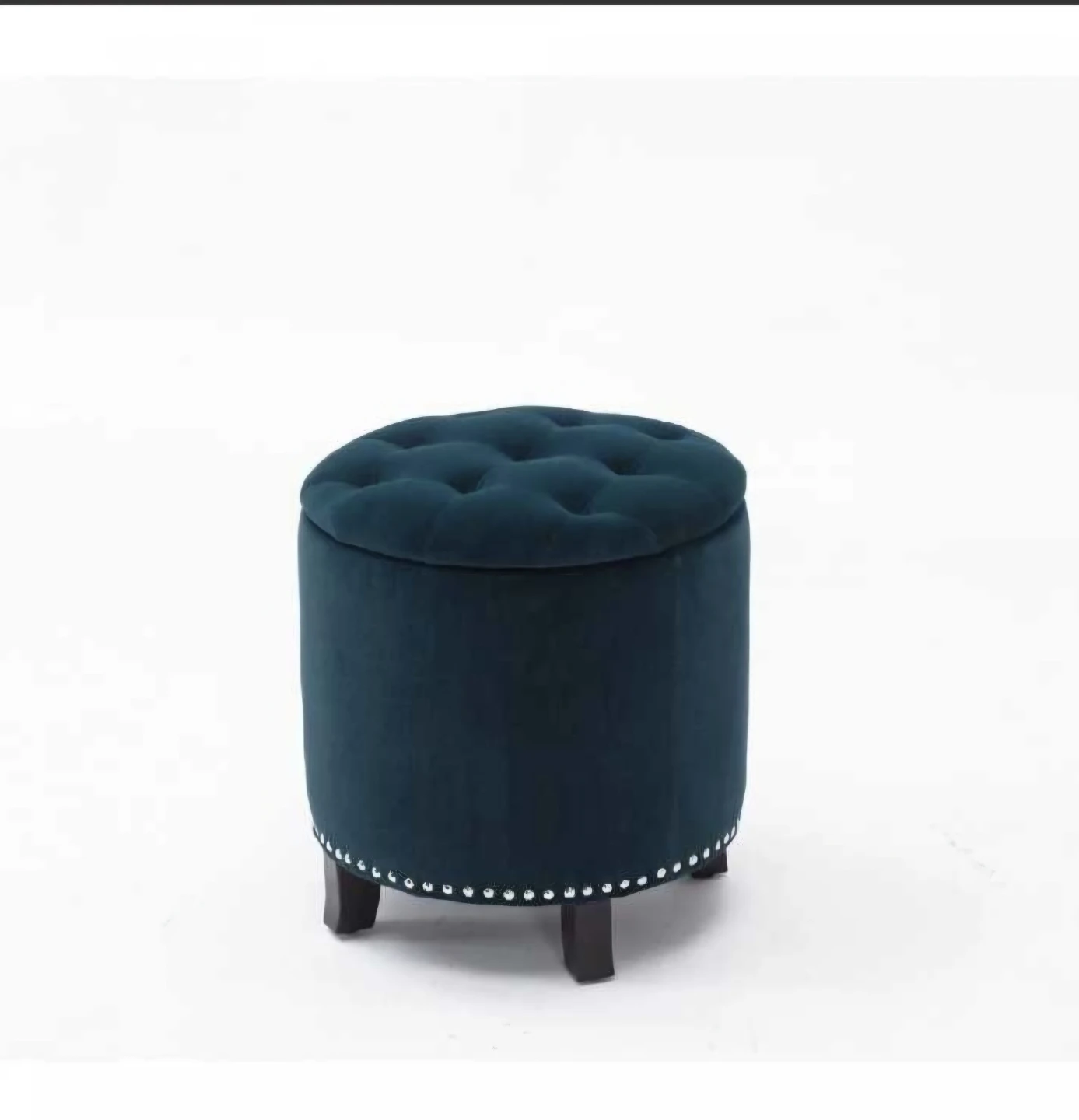 Denver Round Fabric Storage Ottoman