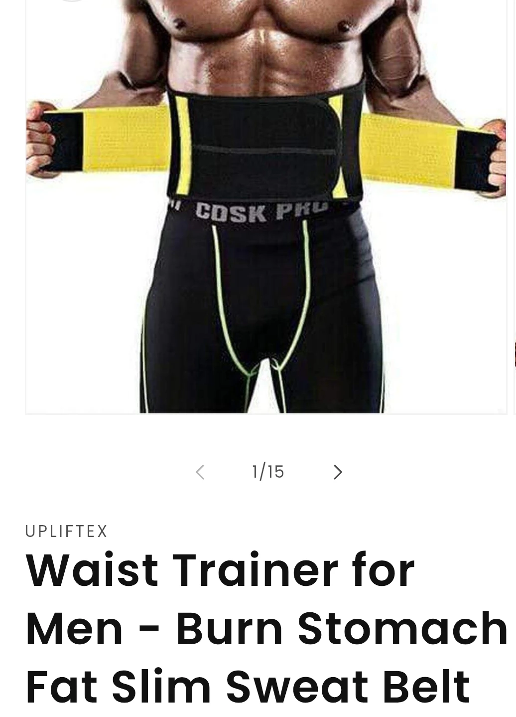 UPLIFTEX Waist Trainer for Men - Burn Stomach Fat,Sweat Belt