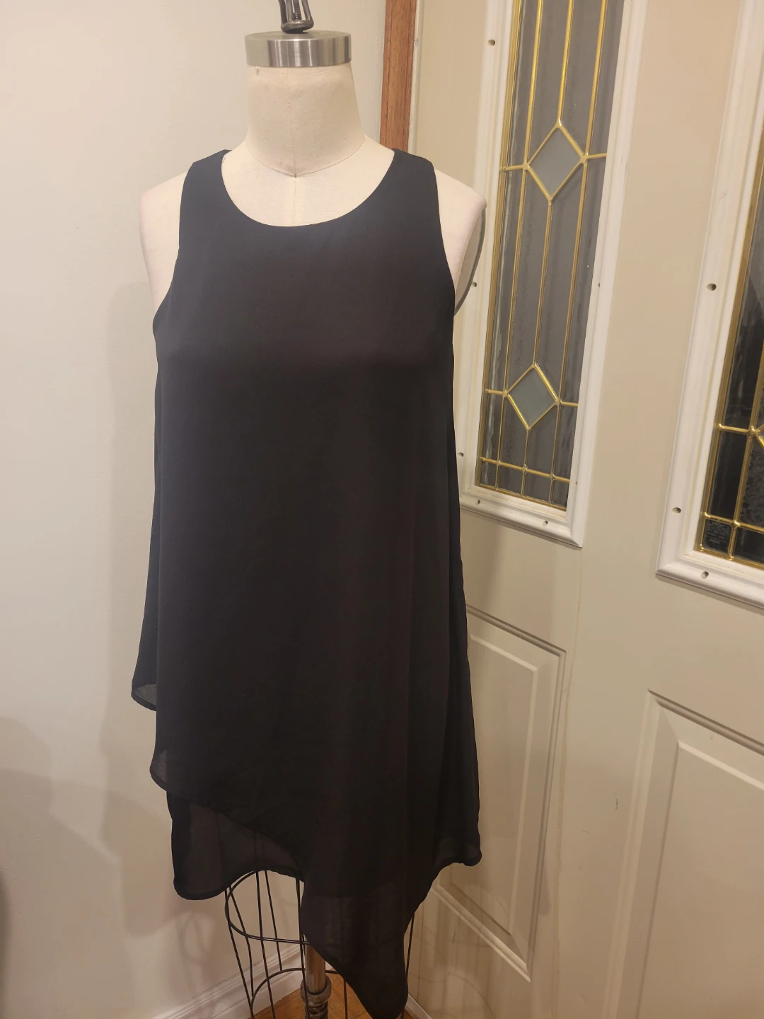 Monteau Black Asymmetrical Hem Sleeveless Top - Size M