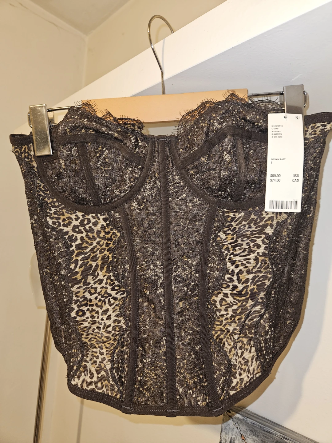 Lace Leopard Corset Top