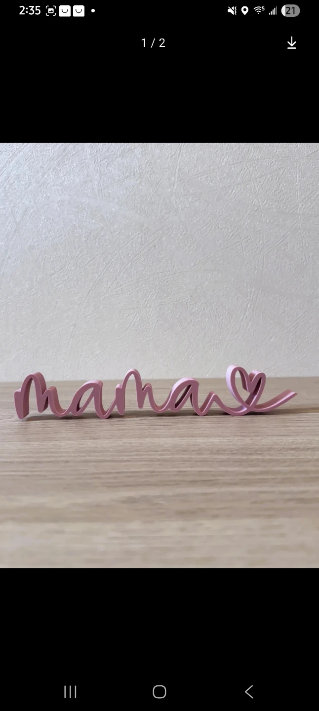 Mama script text decor