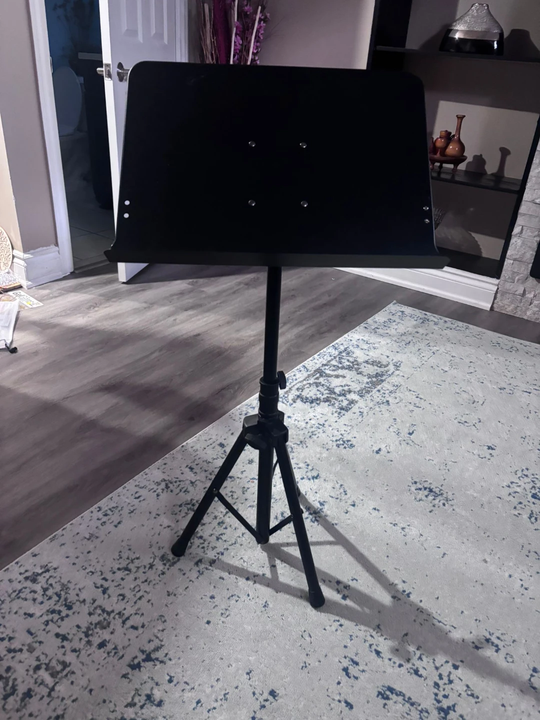 Black Folding Music Stand and Art