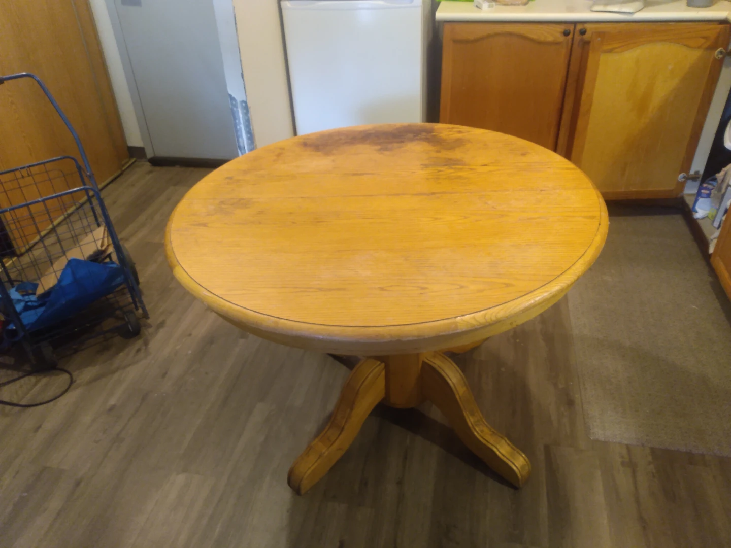 Wooden Round Pedestal Table