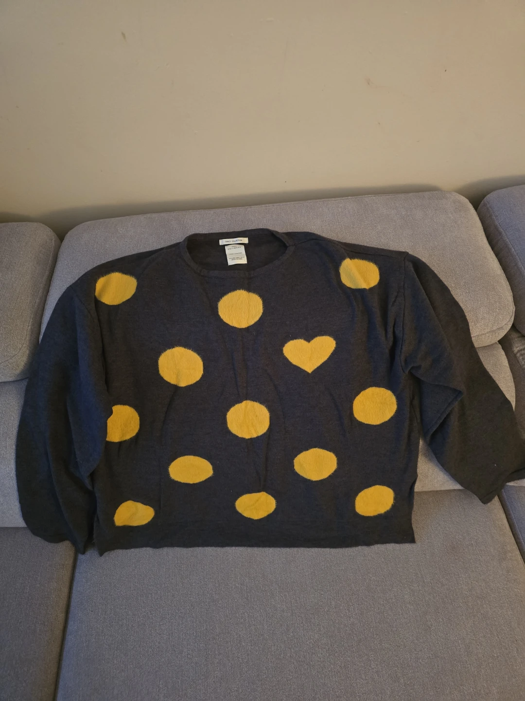 Zara Knitwear Grey Polka Dot Sweater