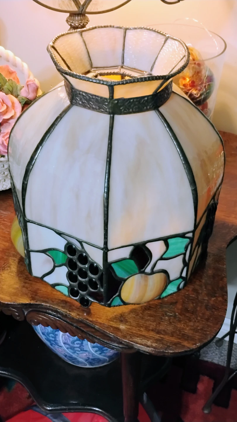 Stained Glass Lamp Shade with Fruit Motif